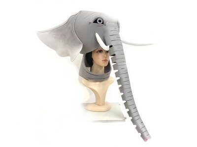 Elephant Mask Head with flexible trunk: Handmade