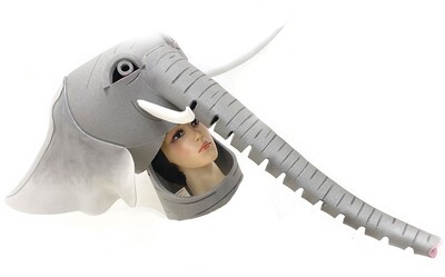 Elephant Mask Head with flexible trunk: Handmade Elephant Mask Head with flexible trunk: Handmade