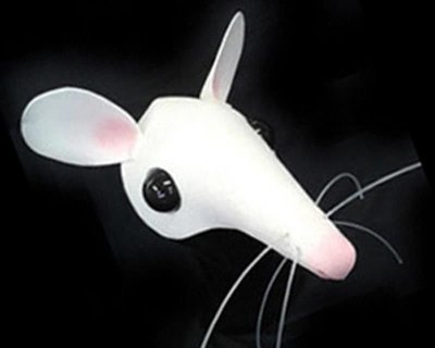 White Mouse, Mask Hat Cinderella : Handmade White Mouse, Mask Hat Cinderella : Handmade