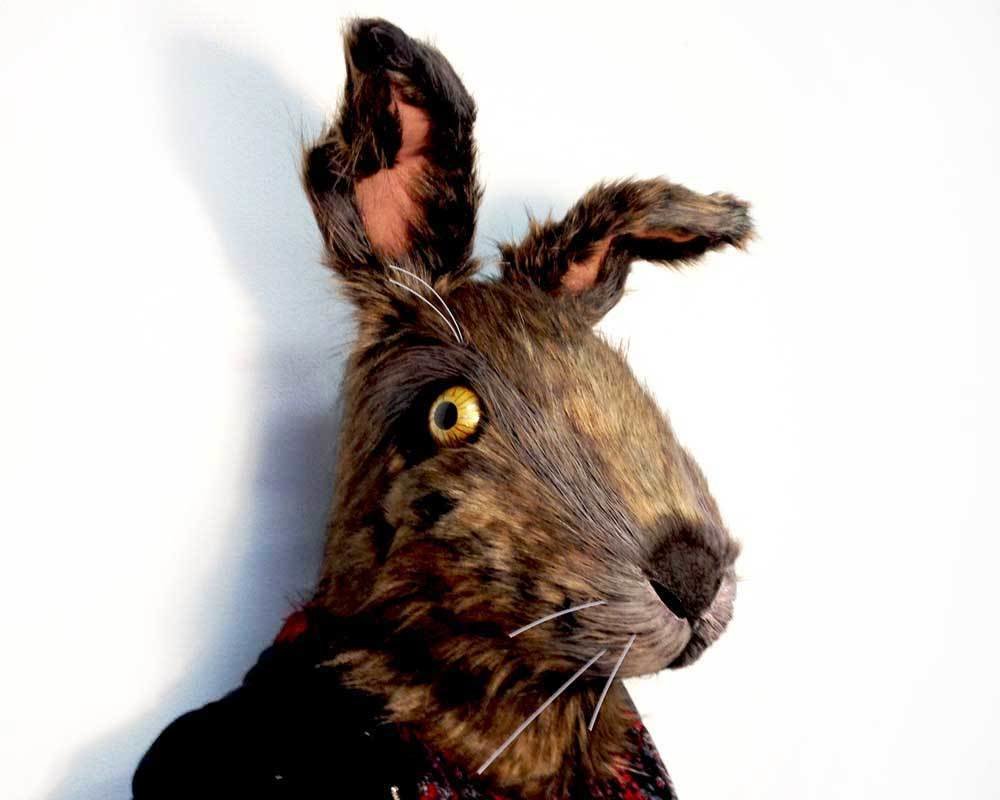 Brown Bunny Hare Mask : Handmade Brown Bunny Hare Mask : Handmade