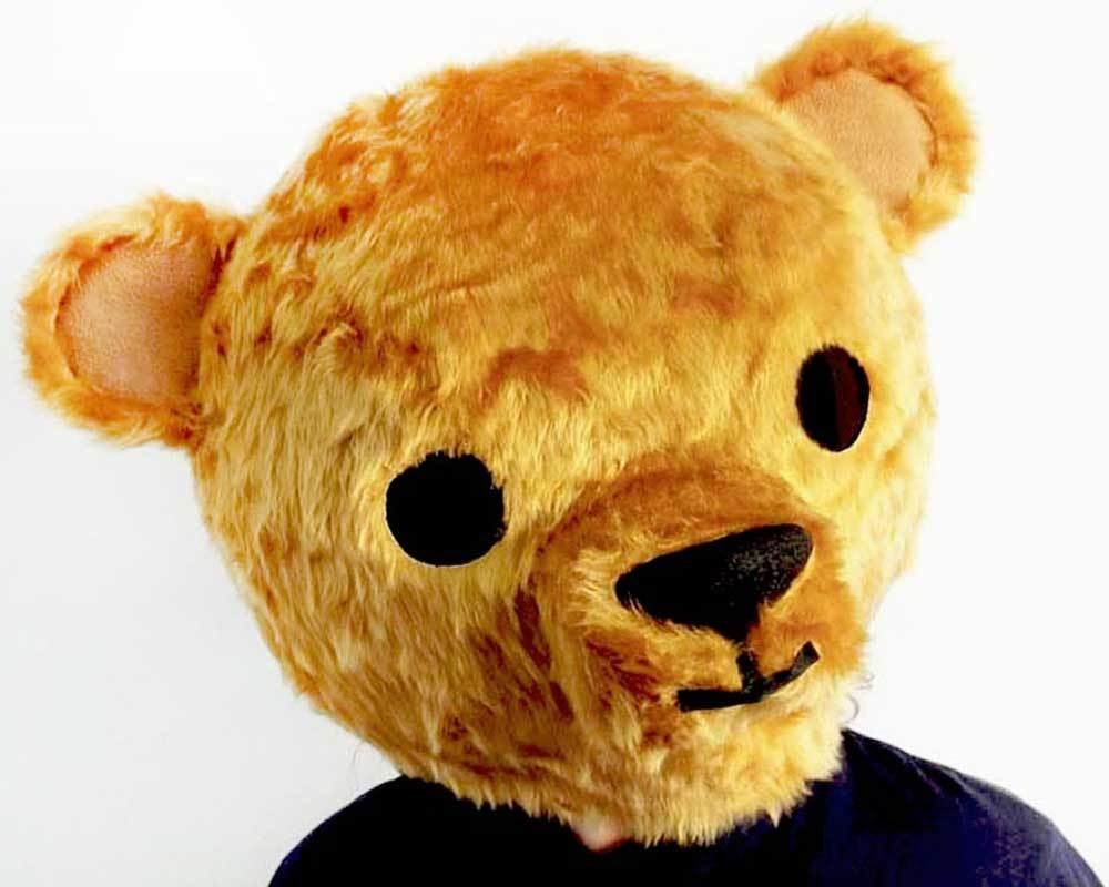 Teddy Bear Mask Head Adult size: Handmade