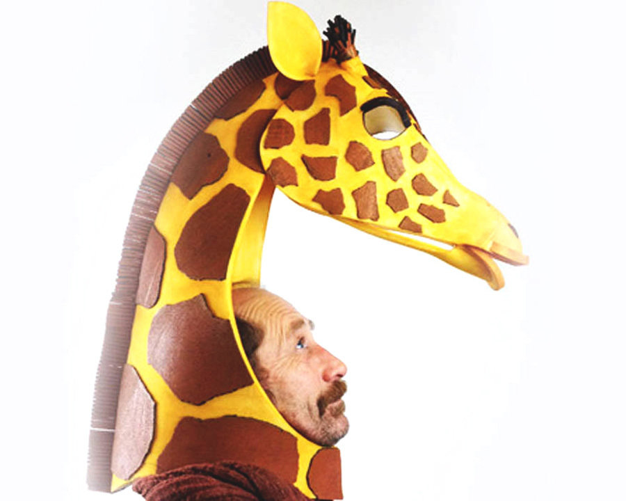 Giraffe Mask Head : Handmade Giraffe Mask Head : Handmade