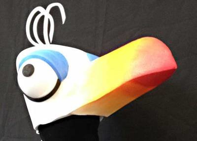 Zazu bird head mask for the Lion King hand made by Tentacle Studio