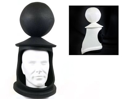 Pawn chess hat in black or white hand made by Tentacle Studio.