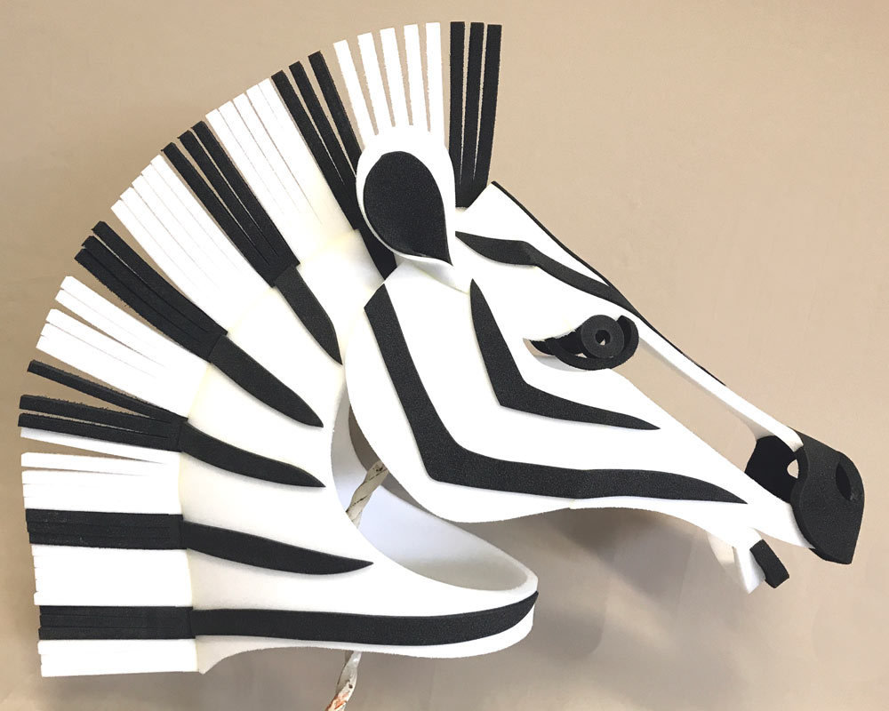 Zebra Mask Head : Handmade