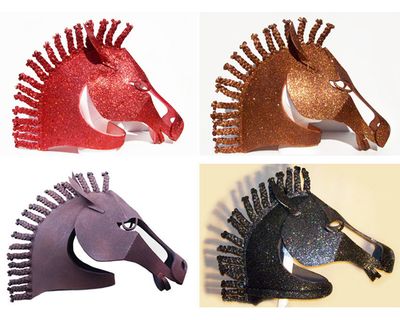 For John: Horse Mask Pony Head : Handmade horse masks red brown black bronze adult size made by Tentacle Studio