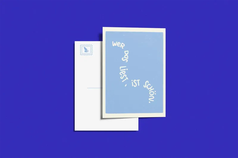 wer das liest | postkarte