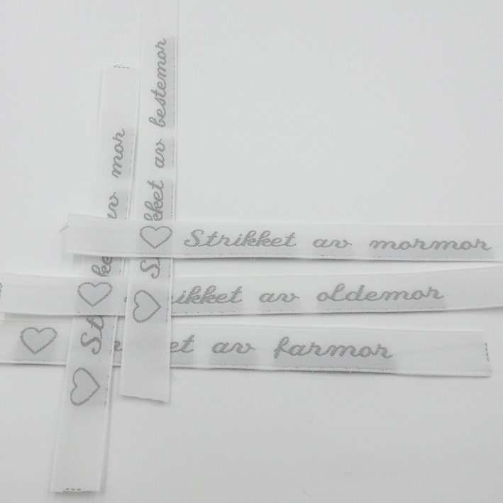 Symerker (3A), kun 5 pk.  hvit/grå, 45 + Strikket av...