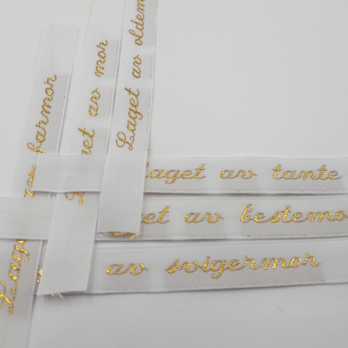 Symerker (kun 5 pk.) 3A, hvit/gull, Laget av...