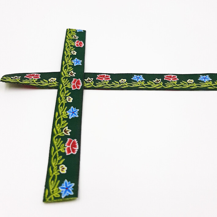 Pyntebånd - 9150 (Nordland, mørk grønn, 15 mm, liggende)