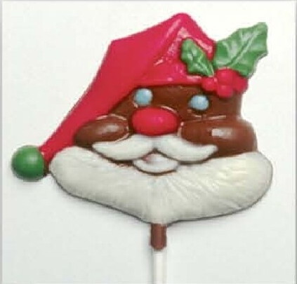 Chocolate Lollipops - Pollylops® - Santa with Holly