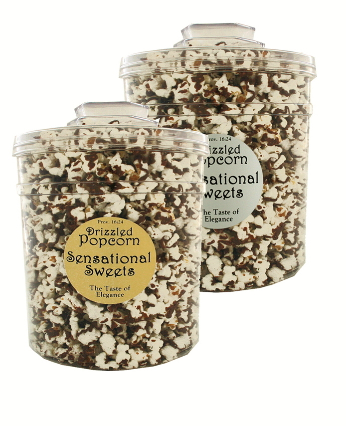Gourmet Chocolate Drizzled Popcorn  (1 lb. Molded Canister)