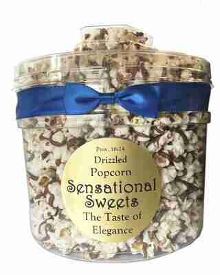 Gourmet Chocolate Drizzled Popcorn (3/4 lb. Molded Canister with Bow)