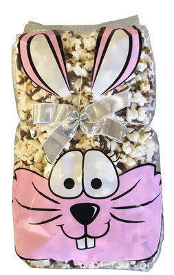 Gourmet Chocolate Drizzled Popcorn (1/2 lb. Bunny Bag With Bow)