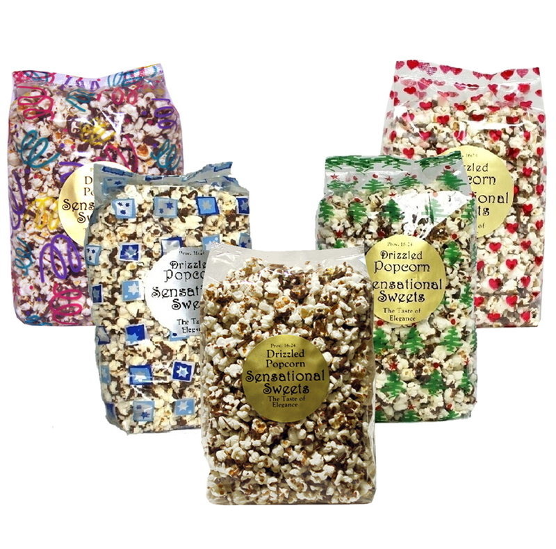 Gourmet Chocolate Drizzled Popcorn (1/2 lb. Bag)