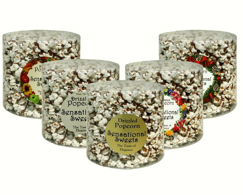 Gourmet Chocolate Drizzled Popcorn (7 oz. Tub)