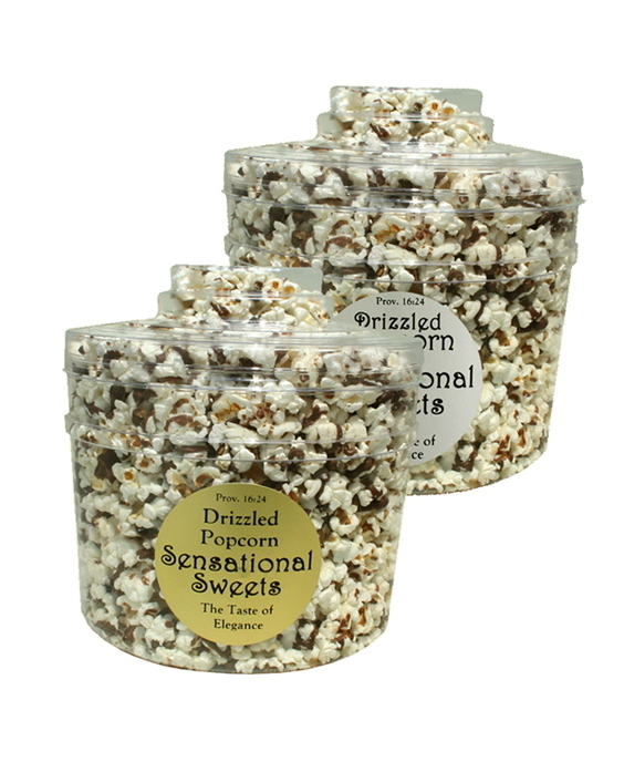 Gourmet Chocolate Drizzled Popcorn (3/4 lb. Molded Canister)