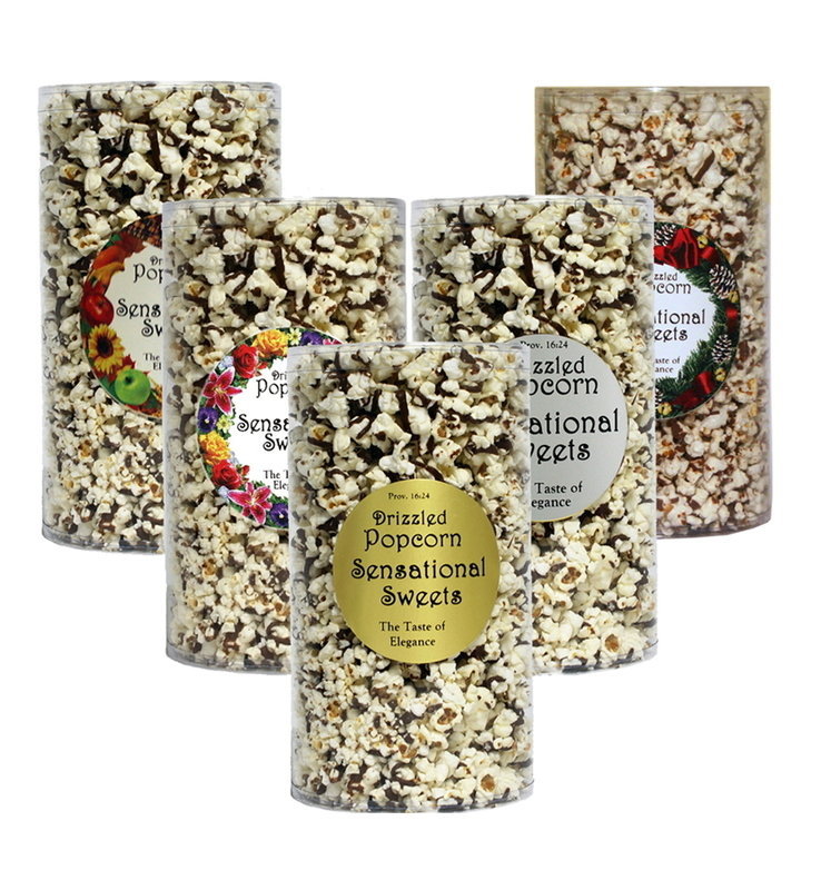 Gourmet Chocolate Drizzled Popcorn (1/2 lb. Tube)