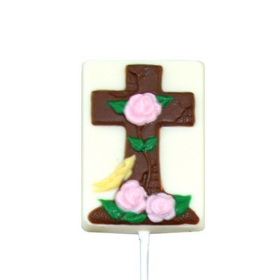 Chocolate Lollipops - Pollylops® - Cross With Roses