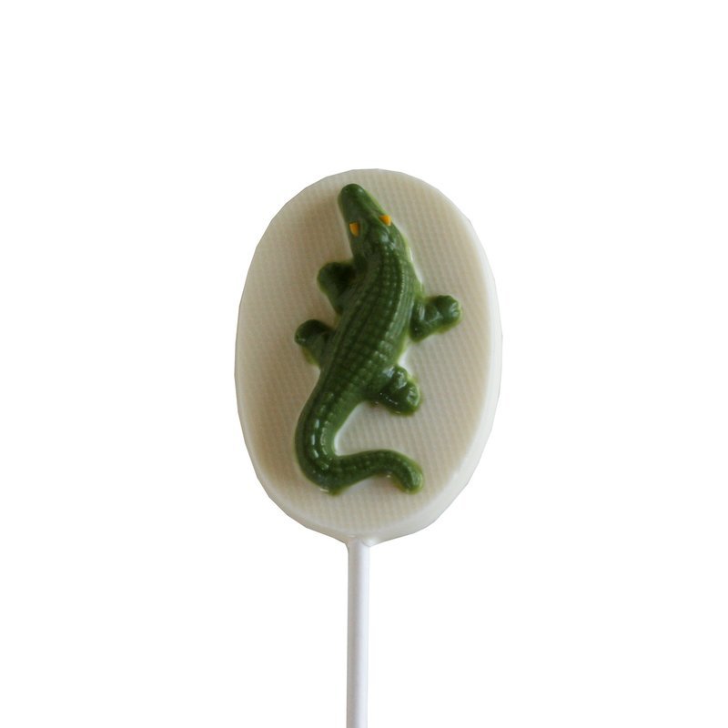 Alligator on disc Green