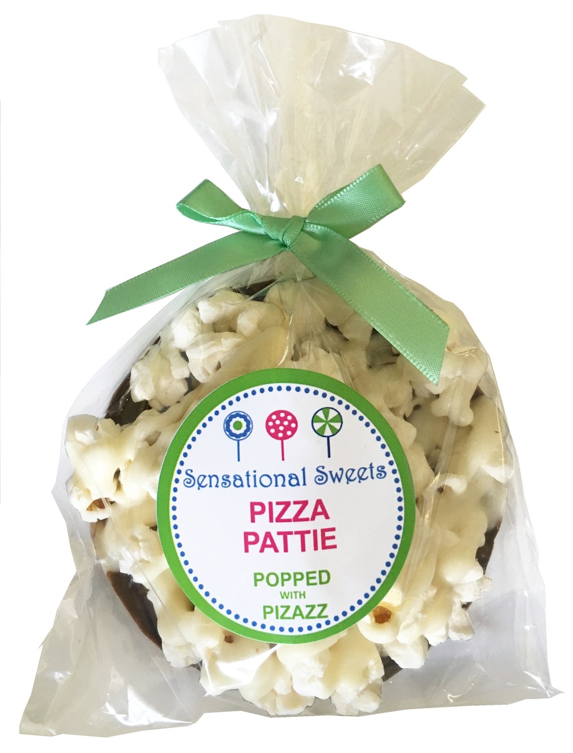 Gourmet Chocolate Pizza Pattie w/white drizzle no decorations (Shown w/LP Label)