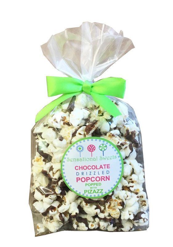 Gourmet Chocolate Drizzled Popcorn - 1.5 oz. Favor Bag w/bow