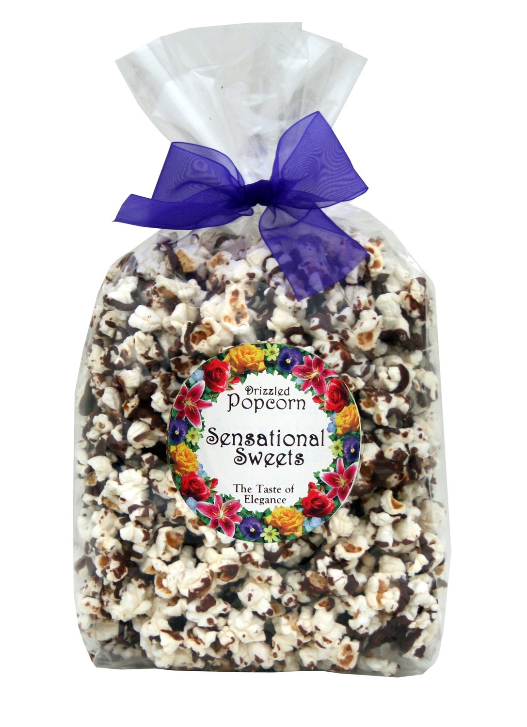 Gourmet Chocolate Drizzled Popcorn (1/2 lb. Bag with Bow)