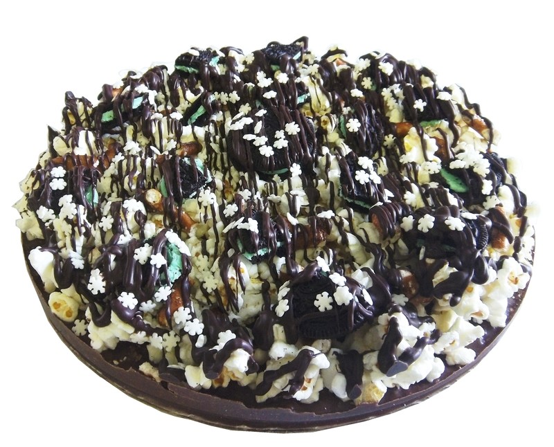 Gourmet Double Mint Chocolate Pizza with Pizazz™ 10" w/Snowflake Deco
