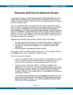 Creating an Effective Advisory Board