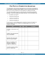 Sustainable Competitive Advantage - Five Tests