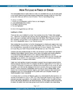 Crisis Leadership: How To Lead in Times of Crisis