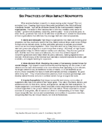 Six Practices of High Impact Non-Profits