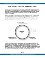 How to Build Effective &quot;Learning Loops&quot;