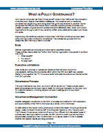 What is Policy Governance?
