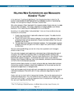 Helping New Supervisors and Managers Achieve Flow