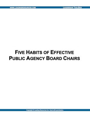 Five Habits of Effective Board Chairs