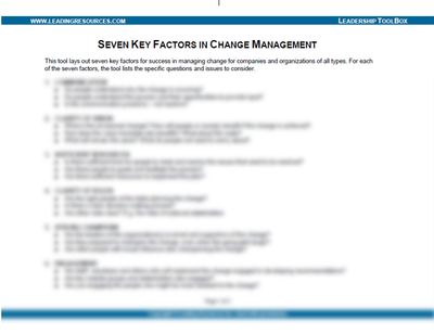 Seven Key Factors in Change Management