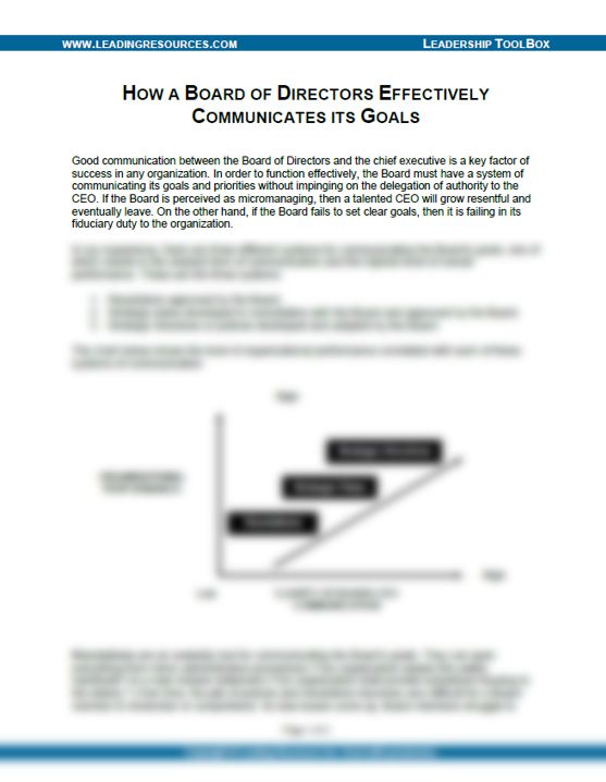 How a Board of Directors Effectively Communicates its Goals