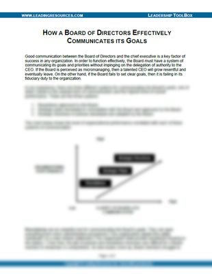 How a Board of Directors Effectively Communicates its Goals