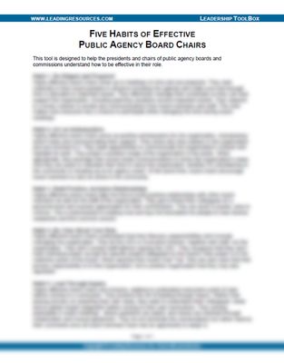 Five Habits of Effective Public Agency Board Chairs