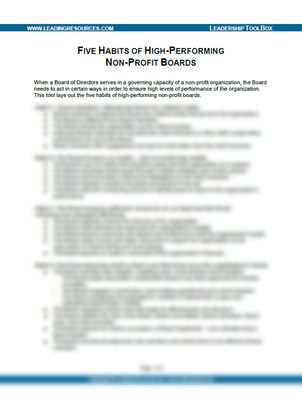 Five Habits of High-Performing Non-Profit Boards