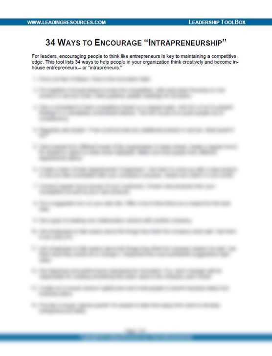 34 Ways to Encourage Innovation