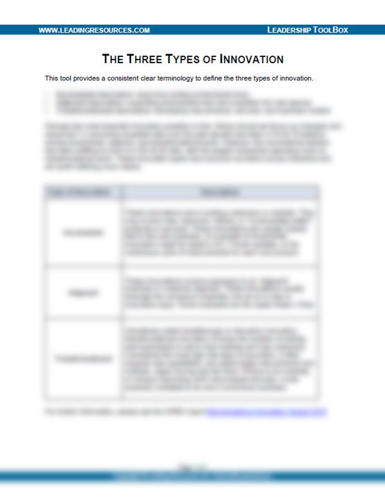 The Three Types of Innovation