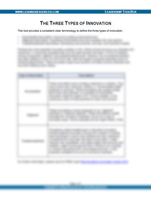 The Three Types of Innovation