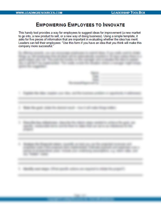 Empowering Employees to Innovate