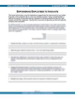 Empowering Employees to Innovate