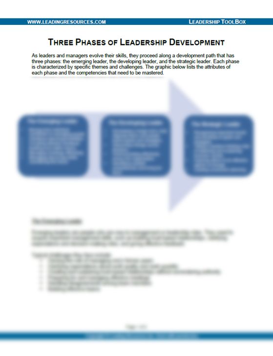 Three Phases of Leadership Development