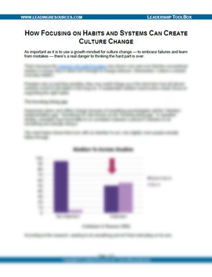 How Focusing on Habits and Systems Can Create Culture Change