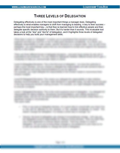 Three Levels of Delegation