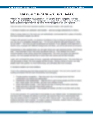 Five Qualities of an Inclusive Leader